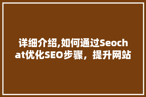 详细介绍,如何通过Seochat优化SEO步骤，提升网站排名