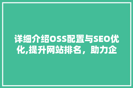 详细介绍OSS配置与SEO优化,提升网站排名，助力企业腾飞