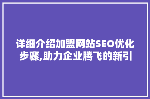 详细介绍加盟网站SEO优化步骤,助力企业腾飞的新引擎