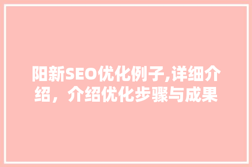 阳新SEO优化例子,详细介绍，介绍优化步骤与成果