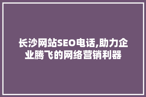 长沙网站SEO电话,助力企业腾飞的网络营销利器