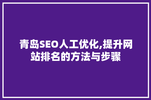 青岛SEO人工优化,提升网站排名的方法与步骤