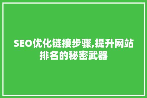SEO优化链接步骤,提升网站排名的秘密武器