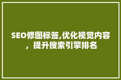 SEO修图标签,优化视觉内容，提升搜索引擎排名