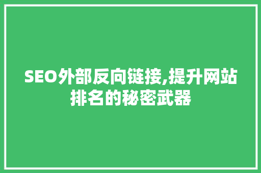 SEO外部反向链接,提升网站排名的秘密武器