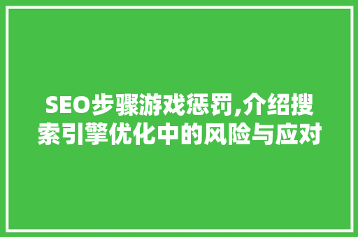 SEO步骤游戏惩罚,介绍搜索引擎优化中的风险与应对之路