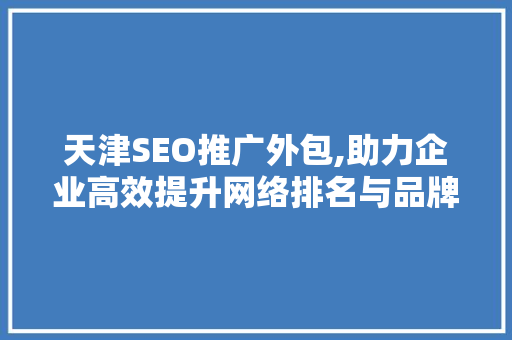 天津SEO推广外包,助力企业高效提升网络排名与品牌影响力