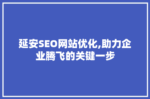 延安SEO网站优化,助力企业腾飞的关键一步