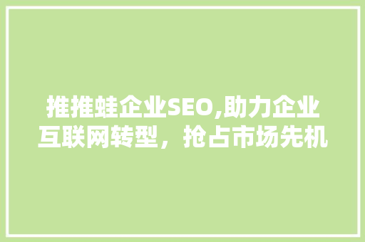 推推蛙企业SEO,助力企业互联网转型，抢占市场先机