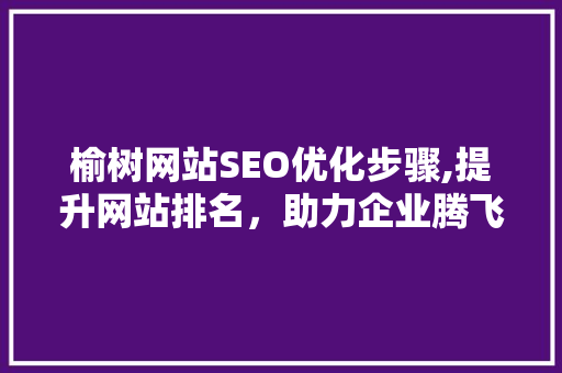 榆树网站SEO优化步骤,提升网站排名，助力企业腾飞