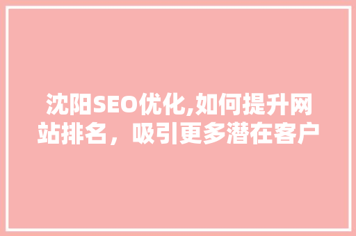 沈阳SEO优化,如何提升网站排名，吸引更多潜在客户