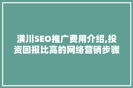 潢川SEO推广费用介绍,投资回报比高的网络营销步骤