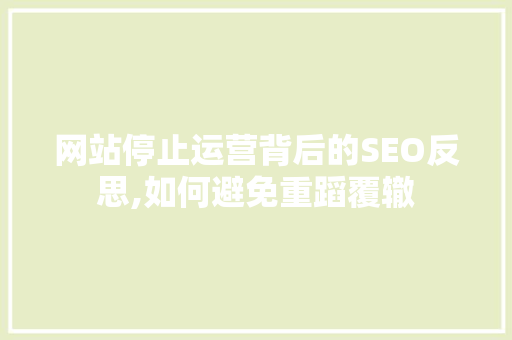 网站停止运营背后的SEO反思,如何避免重蹈覆辙