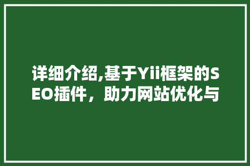 详细介绍,基于Yii框架的SEO插件，助力网站优化与搜索引擎排名提升