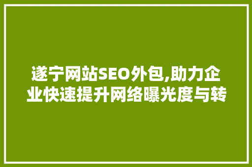 遂宁网站SEO外包,助力企业快速提升网络曝光度与转化率
