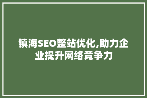 镇海SEO整站优化,助力企业提升网络竞争力