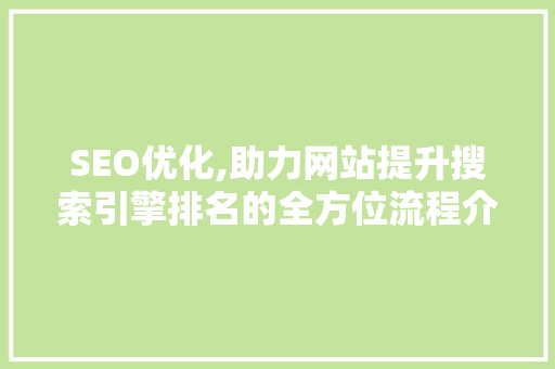 SEO优化,助力网站提升搜索引擎排名的全方位流程介绍