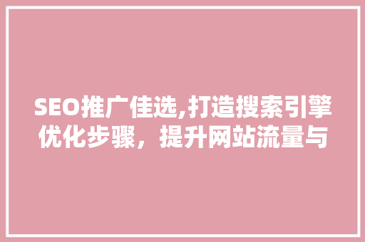 SEO推广佳选,打造搜索引擎优化步骤，提升网站流量与品牌知名度