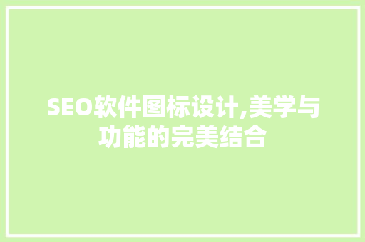 SEO软件图标设计,美学与功能的完美结合