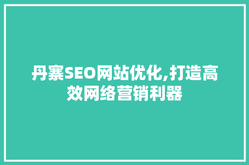 丹寨SEO网站优化,打造高效网络营销利器