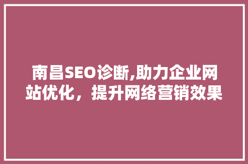 南昌SEO诊断,助力企业网站优化，提升网络营销效果