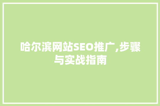 哈尔滨网站SEO推广,步骤与实战指南