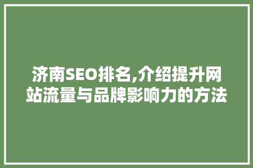 济南SEO排名,介绍提升网站流量与品牌影响力的方法