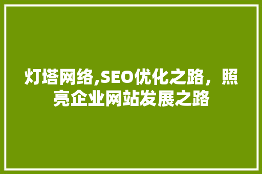 灯塔网络,SEO优化之路，照亮企业网站发展之路