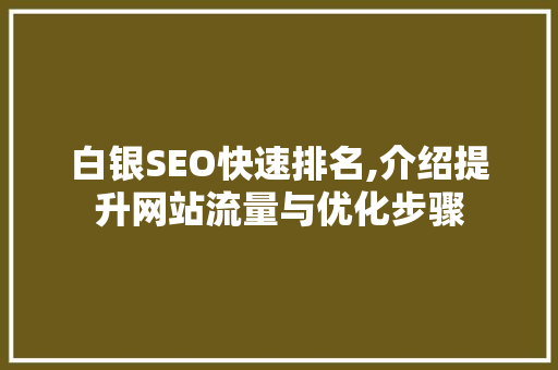 白银SEO快速排名,介绍提升网站流量与优化步骤