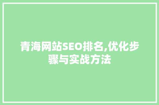 青海网站SEO排名,优化步骤与实战方法