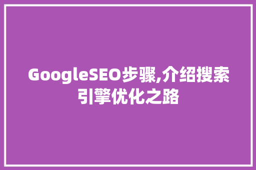 GoogleSEO步骤,介绍搜索引擎优化之路