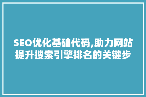 SEO优化基础代码,助力网站提升搜索引擎排名的关键步骤