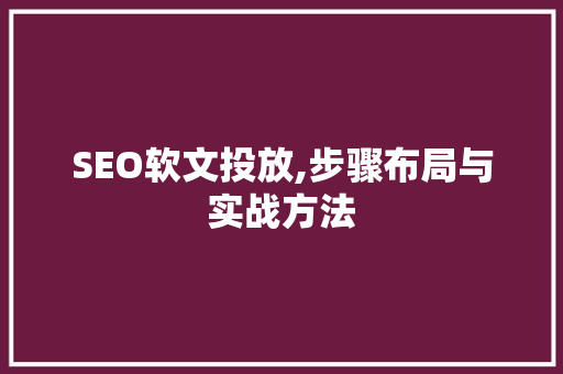 SEO软文投放,步骤布局与实战方法