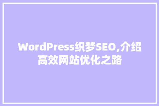 WordPress织梦SEO,介绍高效网站优化之路