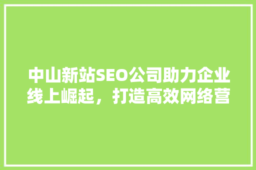 中山新站SEO公司助力企业线上崛起，打造高效网络营销步骤