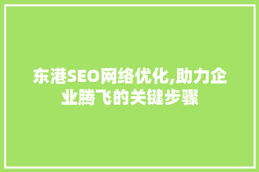 东港SEO网络优化,助力企业腾飞的关键步骤