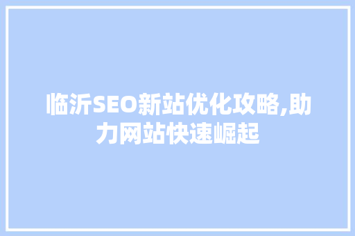 临沂SEO新站优化攻略,助力网站快速崛起