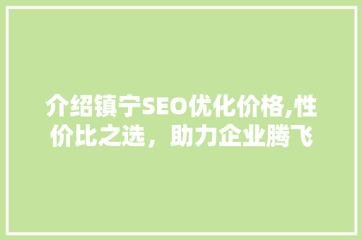 介绍镇宁SEO优化价格,性价比之选，助力企业腾飞