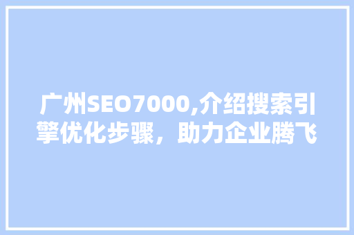 广州SEO7000,介绍搜索引擎优化步骤，助力企业腾飞