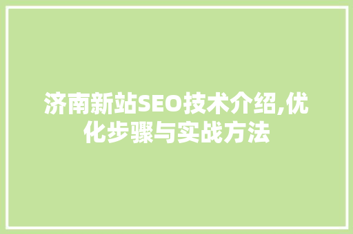 济南新站SEO技术介绍,优化步骤与实战方法