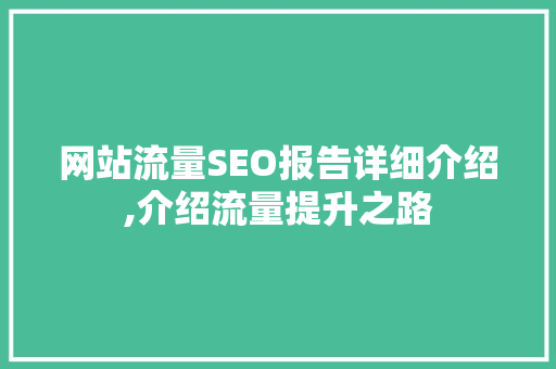 网站流量SEO报告详细介绍,介绍流量提升之路