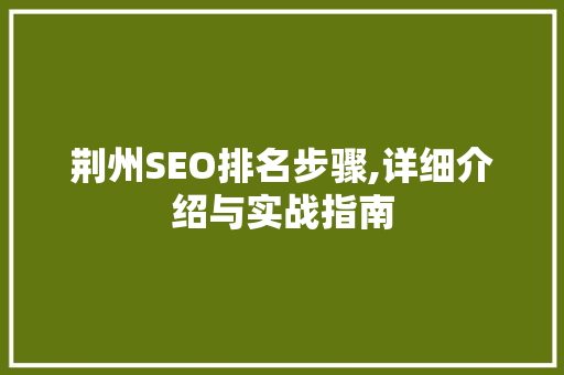 荆州SEO排名步骤,详细介绍与实战指南
