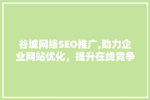 谷城网络SEO推广,助力企业网站优化，提升在线竞争力