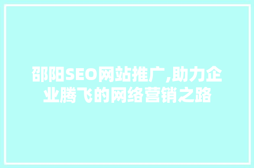 邵阳SEO网站推广,助力企业腾飞的网络营销之路