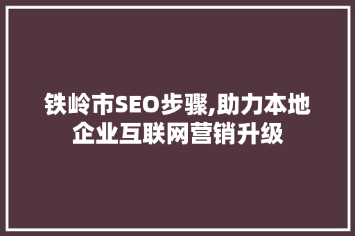 铁岭市SEO步骤,助力本地企业互联网营销升级
