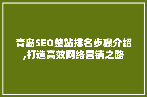 青岛SEO整站排名步骤介绍,打造高效网络营销之路