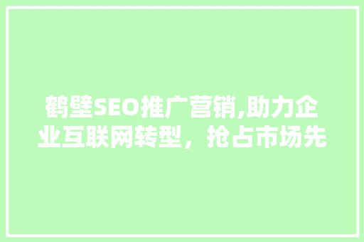 鹤壁SEO推广营销,助力企业互联网转型，抢占市场先机