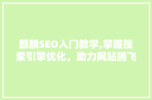 麒麟SEO入门教学,掌握搜索引擎优化，助力网站腾飞