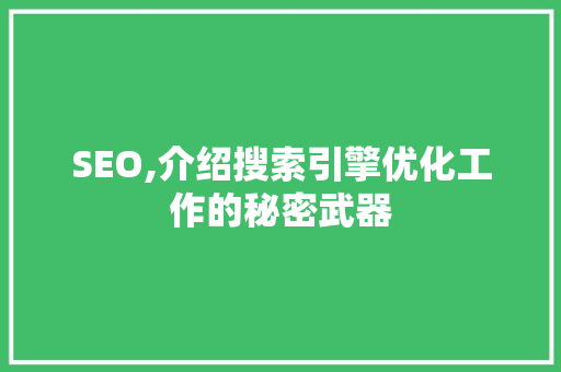 SEO,介绍搜索引擎优化工作的秘密武器
