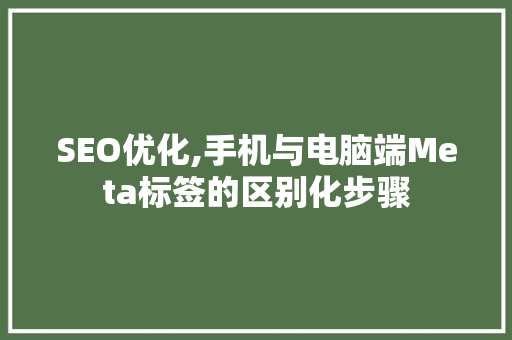 SEO优化,手机与电脑端Meta标签的区别化步骤
